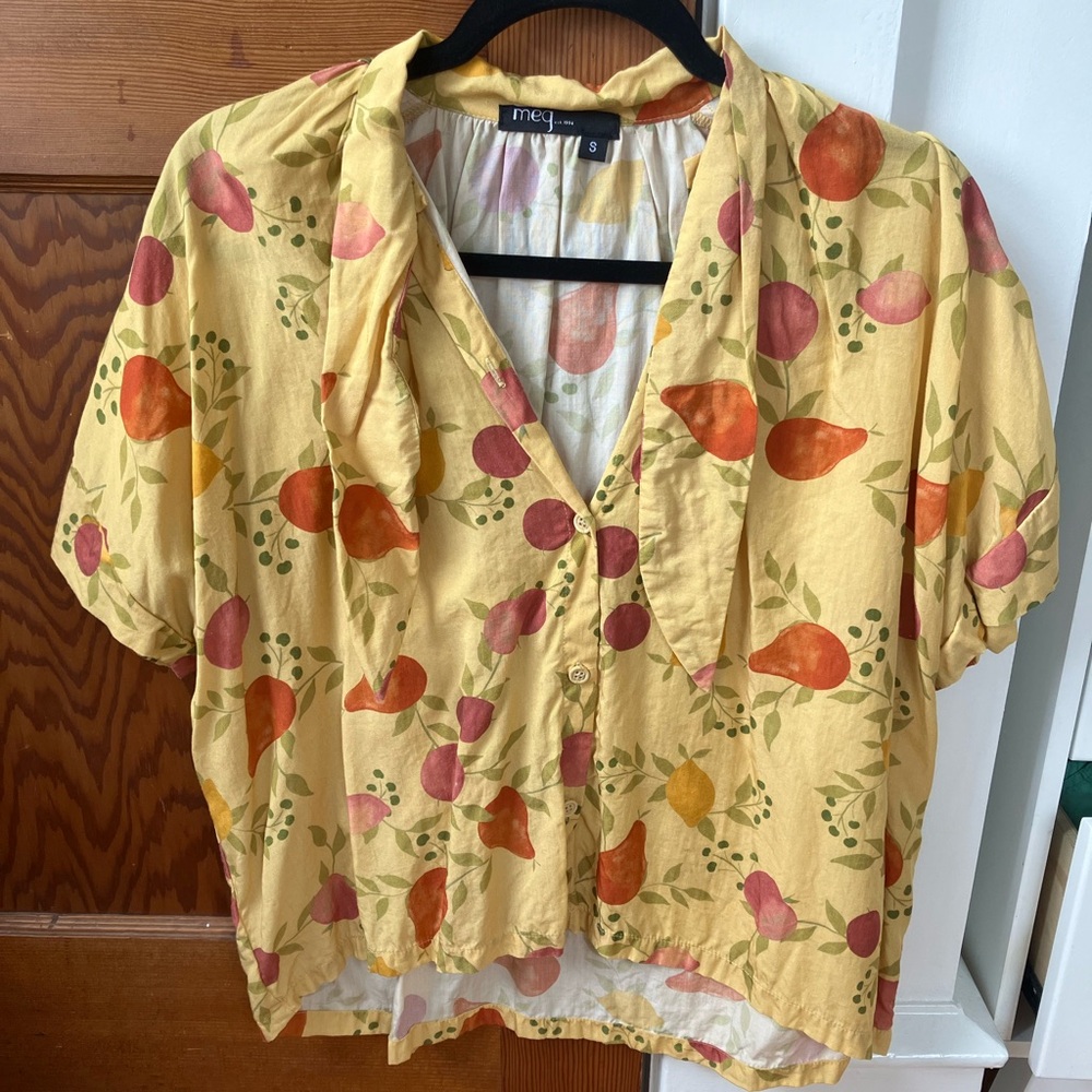 Meg Colorful Fruit Tie Shirt Dimanche Top